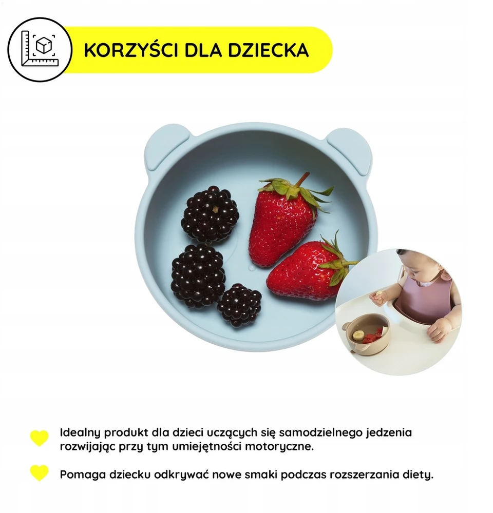Gigi Kids Silikoniniai indai, lėkštė, dubuo, stalo įrankiai, mėlynas seilinukas