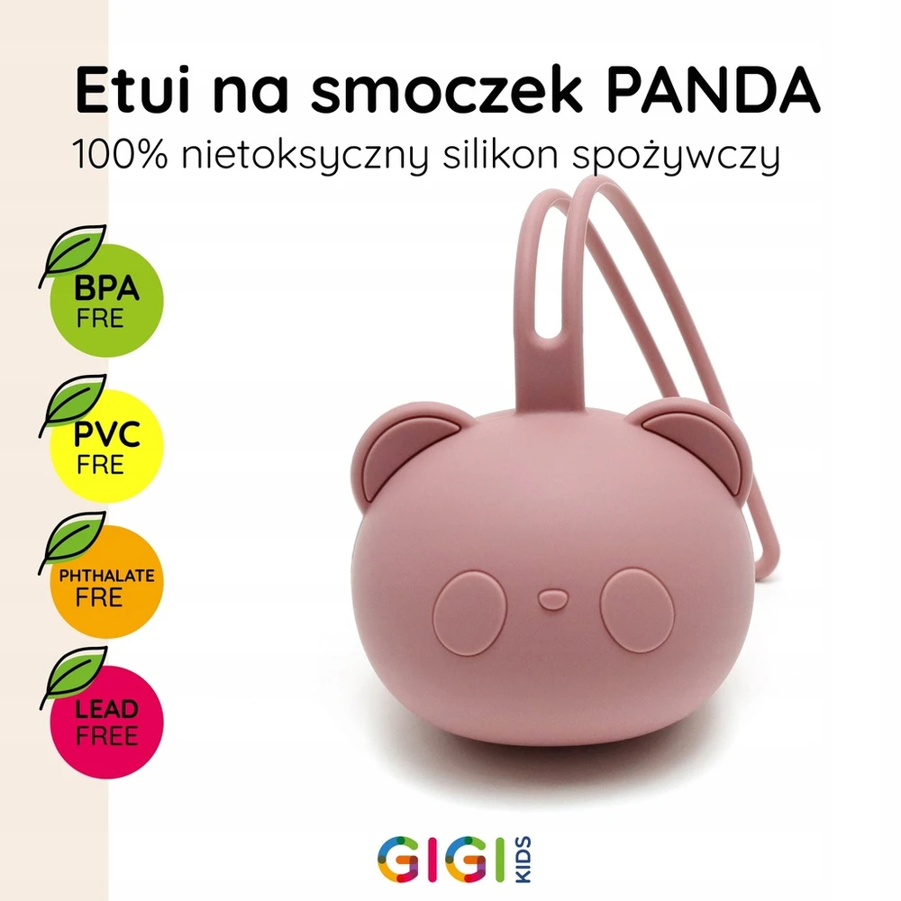 Gigi Kids Silikoninis čiulptuko dėklas, rutulinis apsauginis pakabukas, tamsiai rožinė