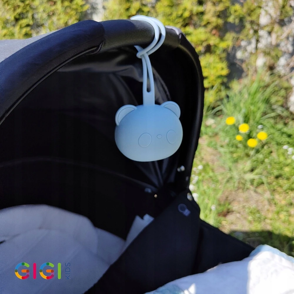 Gigi Kids Silikoninis čiulptuko dėklas, rutulinis apsauginis pakabukas, tamsiai rožinė