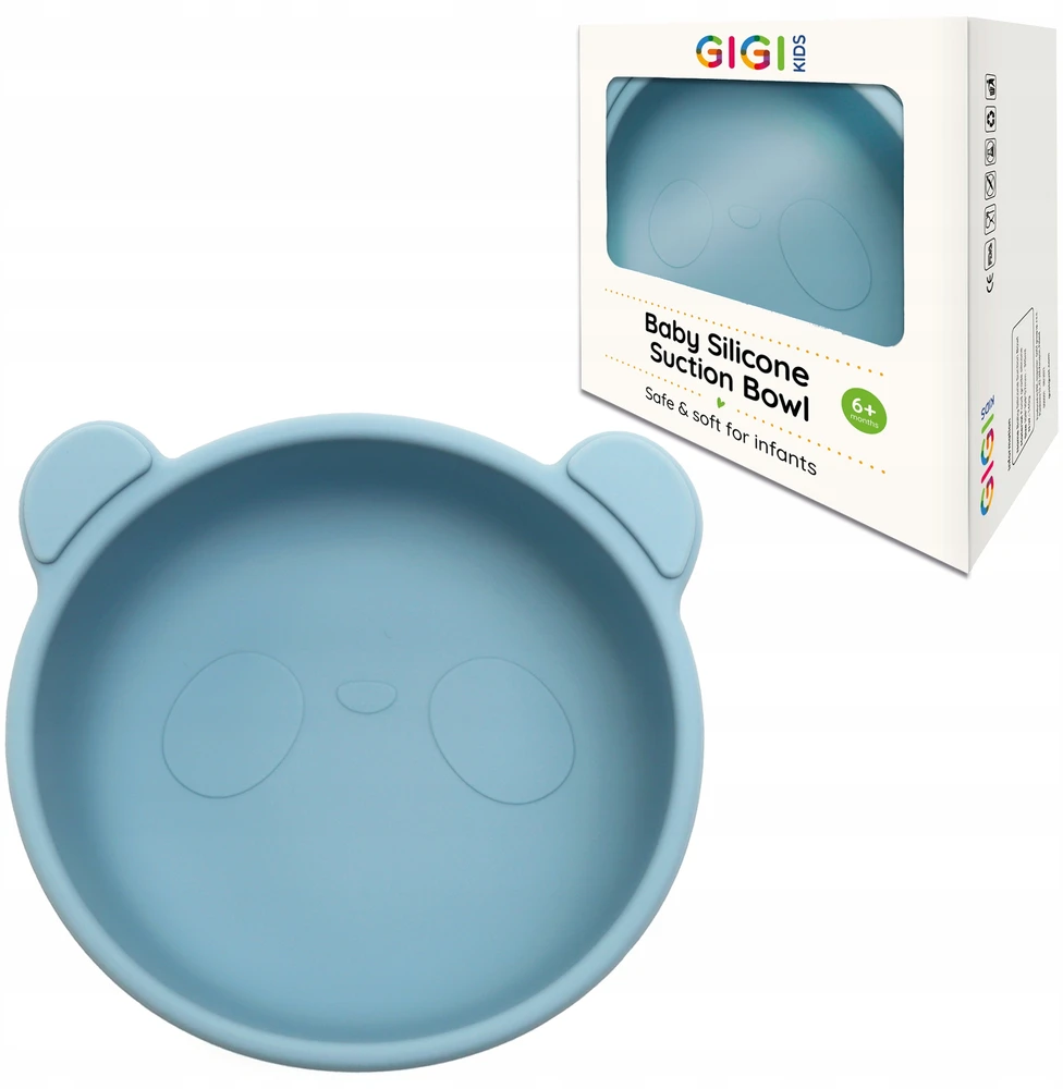 Gigi Kids Silikoninis dubuo vaikams su siurbimo taurele, mėlynas