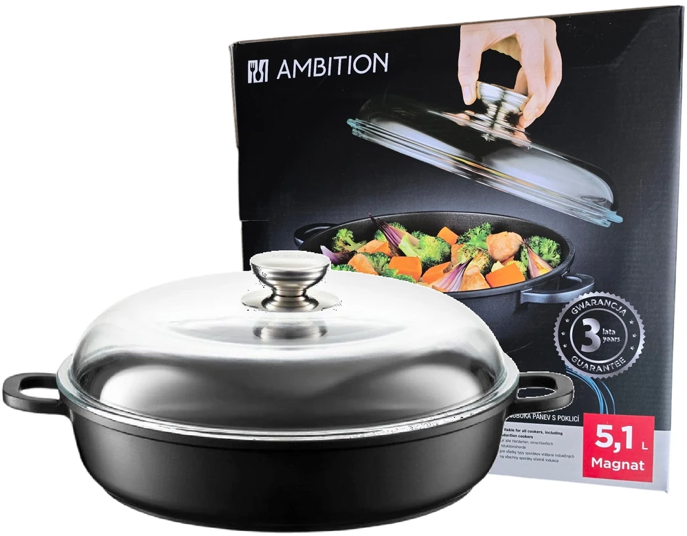 Gili keptuvė AMBITION Keptuvė su dangčiu Magnat 5,1l 32 cm ORKA