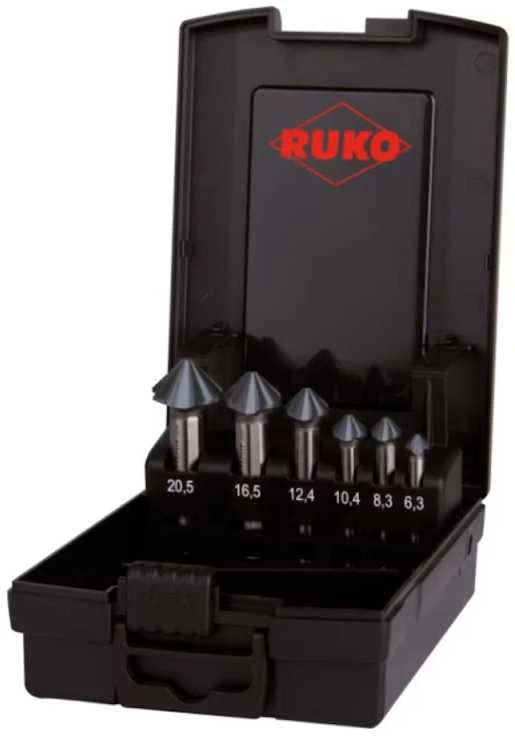 Grąžtas 6 dalių gilintuvų rinkinys RUKO HSS RUnaTEC 4S 90°