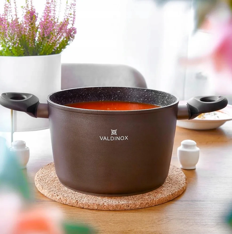 GILIŲJŲ PUODŲ INDUKCINIS VALDINOX AURUM 6,0 L 24 CM NELIPA SU dangteliu