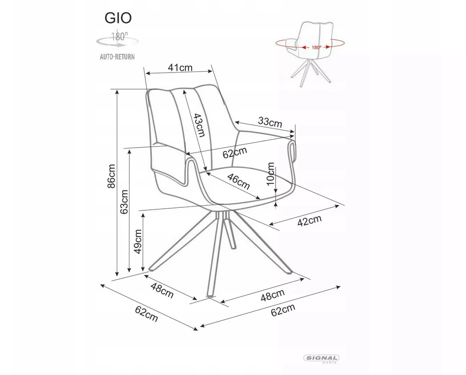 GIO pasukama kėdė, smėlio spalvos, SIGNAL, NEMOKAMA, greita