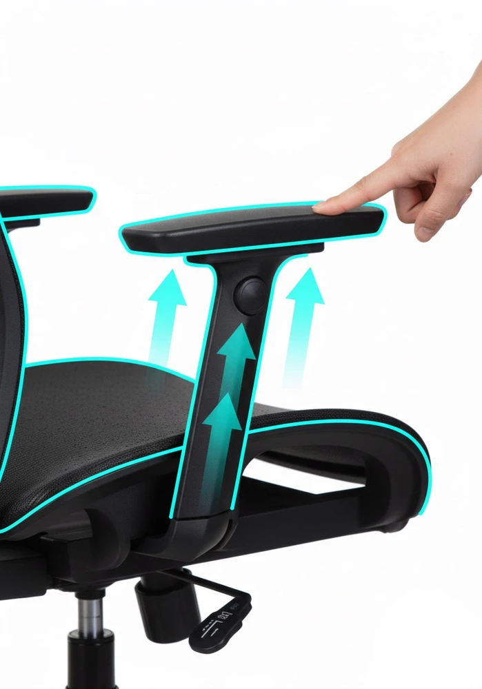 Giosedio Ergonomiczny fotel biurowy, regulowane podłokietniki, zagłówek oraz lędzwie