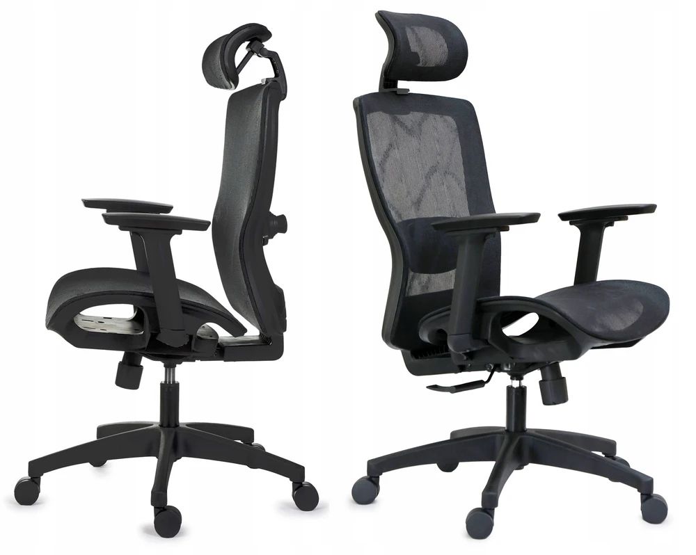 Giosedio Ergonomiczny fotel biurowy, regulowane podłokietniki, zagłówek oraz lędzwie