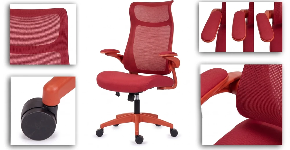 Giosedio Ergonomiczny raudona fotel biurowy FHX001 regulowane podłokietniki BHP