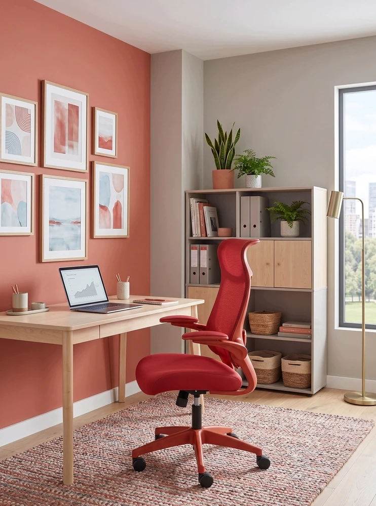 Giosedio Ergonomiczny raudona fotel biurowy FHX001 regulowane podłokietniki BHP