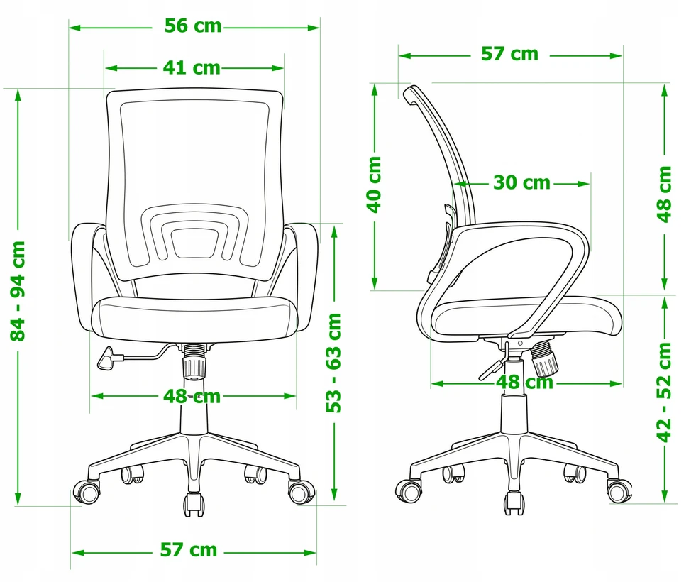 Giosedio Pilka Fotel biurowy Obrotowy ergonomiczny, młodzieżowe krzesło NFX011