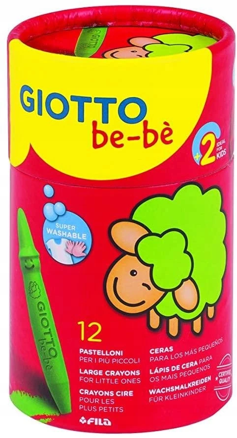 Giotto Bebe 12 vaško kreidelių tūbelėje