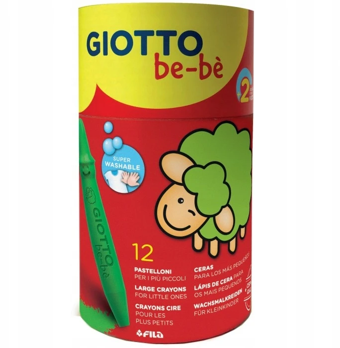 Giotto Bebe 12 vaško kreidelių tūbelėje
