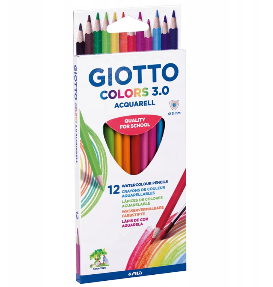 Giotto Colors akvareliniai pieštukai, 12 spalvų