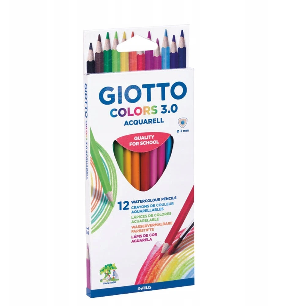 Giotto Colors akvareliniai pieštukai, 12 spalvų