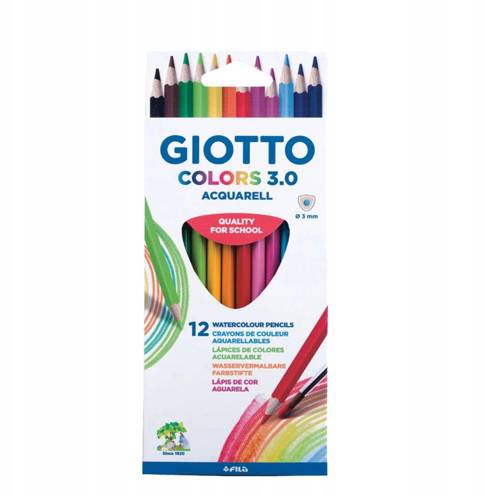 Giotto Colors akvareliniai pieštukai, 12 spalvų