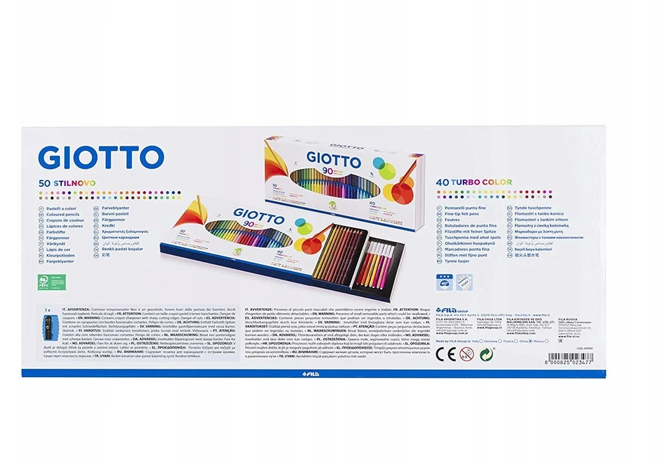 Giotto Rinkinys 50sp pieštukų+40sp flomasterių 257500 FILA