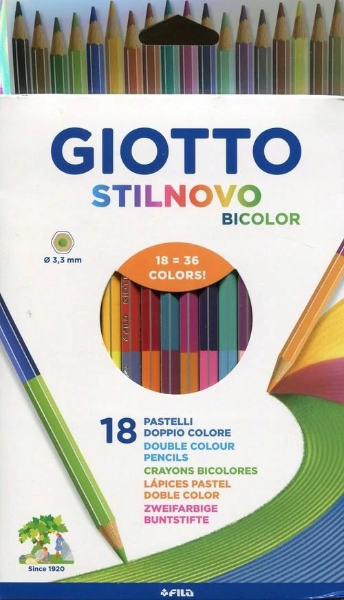 Giotto Stilnovo dvipusės spalvotos kreidelės, 18 vnt.