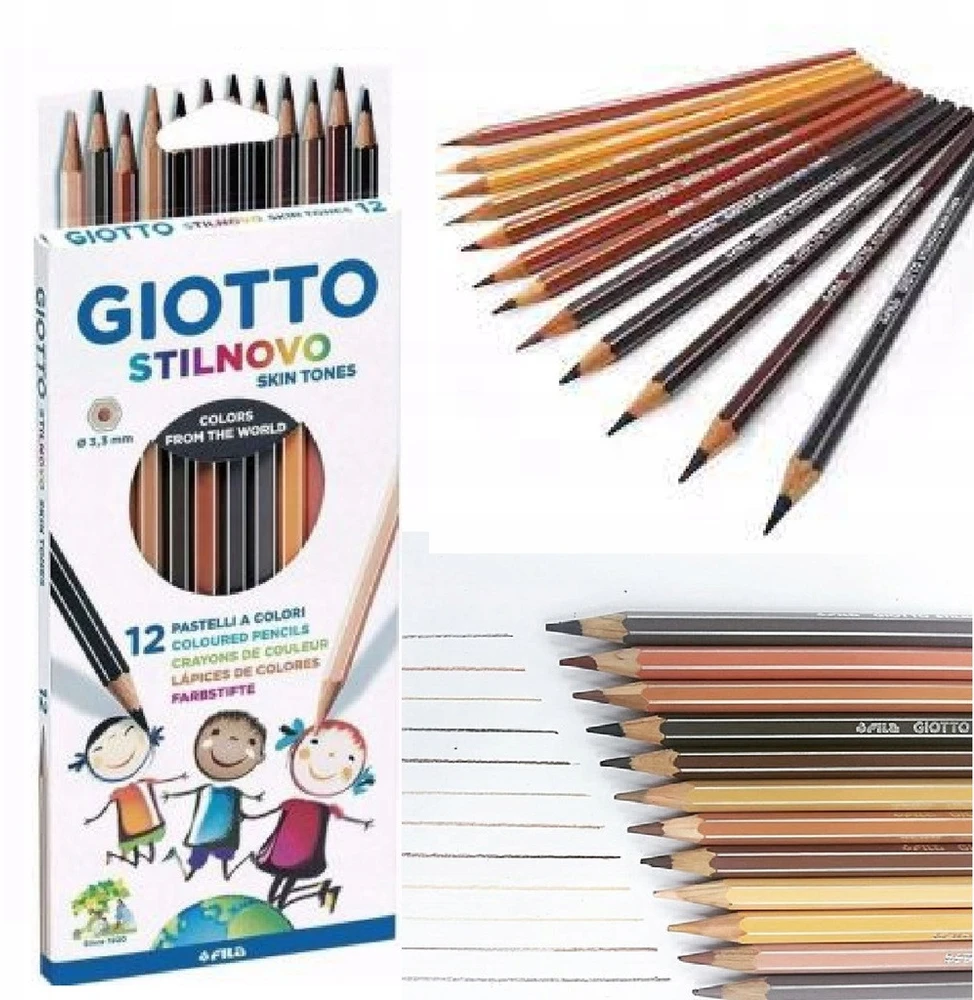 Giotto Stilnovo Skin Tones spalvoti pieštukai vaikams, 12 spalvų