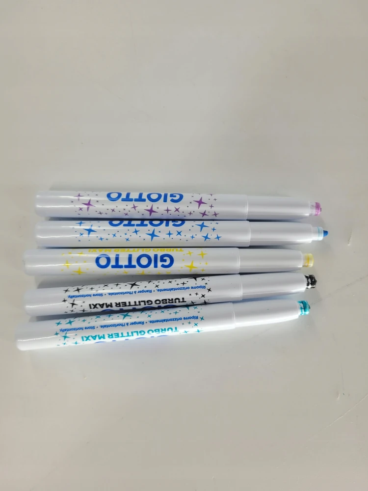 Giotto Turbo Glitter Maxi flomasteriai, 6 spalvų