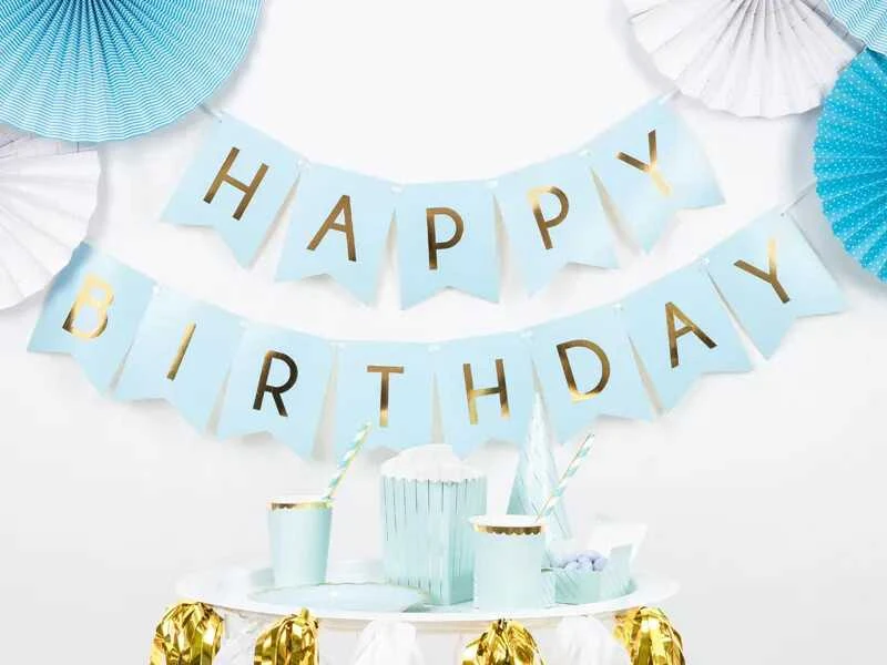PartyDeco Girlianda melsva Happy Birthday, 15x175