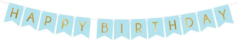 PartyDeco Girlianda melsva Happy Birthday, 15x175