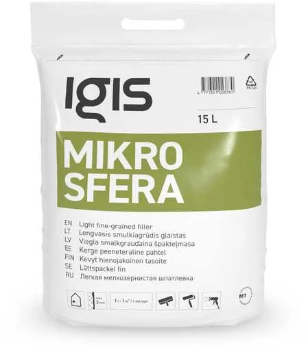 Igis Glaistas Mikrosfera Roll&Purškiklis 15 l maišas