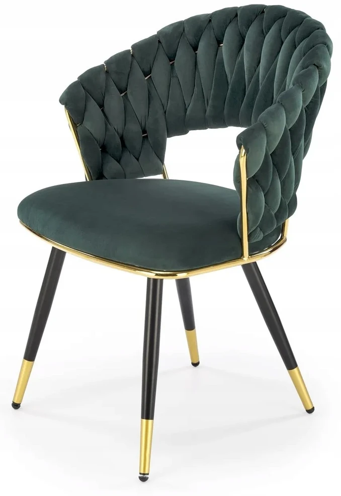 Glamour kėdė K551 Tamsiai žalia Juodas Gold Elegant Halmar