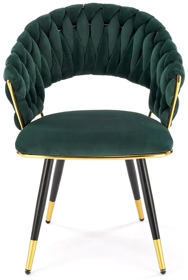 Glamour kėdė K551 Tamsiai žalia Juodas Gold Elegant Halmar