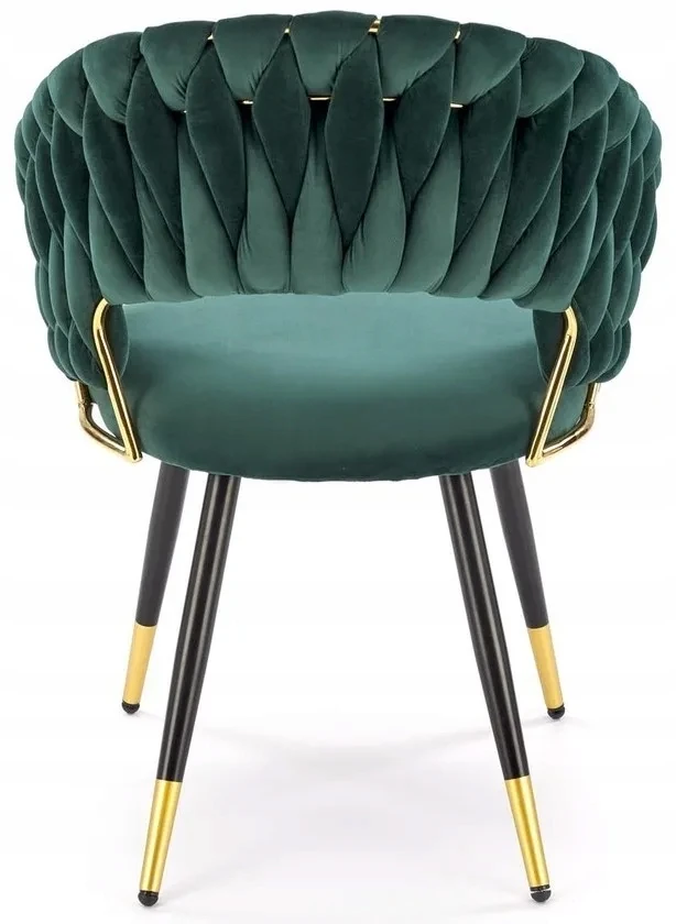 Glamour kėdė K551 Tamsiai žalia Juodas Gold Elegant Halmar