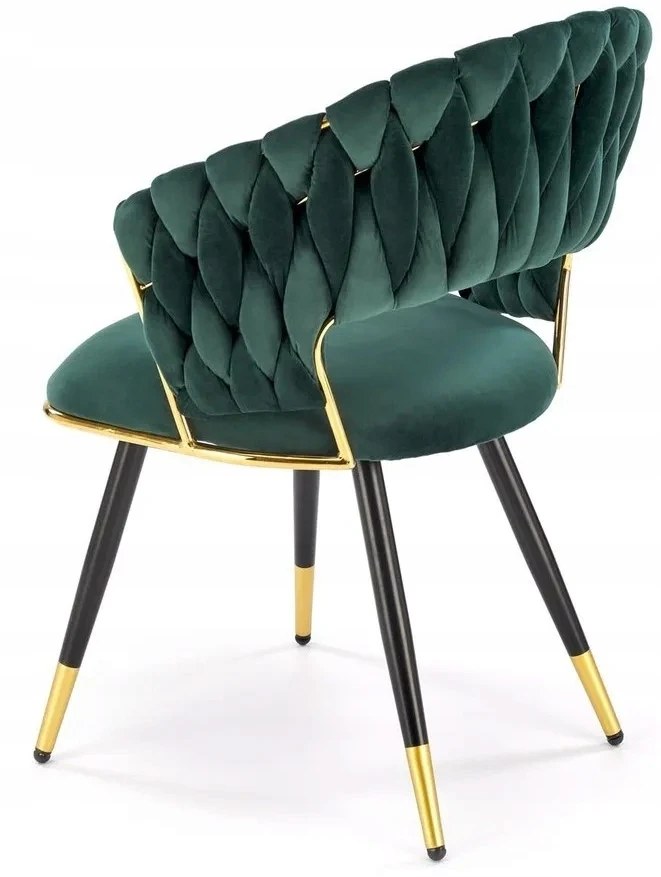 Glamour kėdė K551 Tamsiai žalia Juodas Gold Elegant Halmar