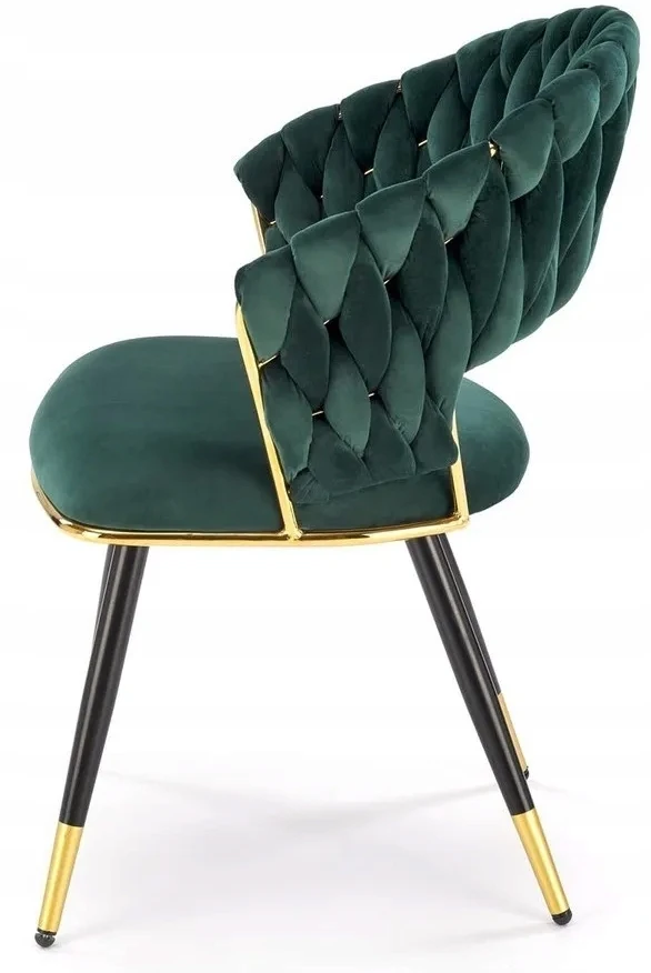 Glamour kėdė K551 Tamsiai žalia Juodas Gold Elegant Halmar