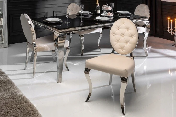 Invicta Interior Glamour kėdė Modern Barock Chair Velvet rusvai gelsvas 40796 IŠPARDAVIMAS -80%