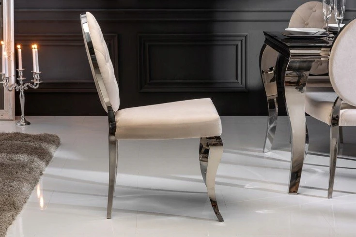 Invicta Interior Glamour kėdė Modern Barock Chair Velvet rusvai gelsvas 40796 IŠPARDAVIMAS -80%
