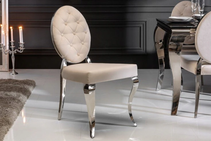Invicta Interior Glamour kėdė Modern Barock Chair Velvet rusvai gelsvas 40796 IŠPARDAVIMAS -80%