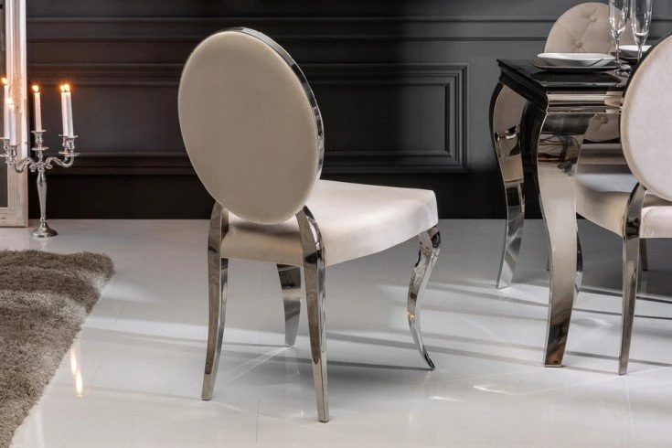 Invicta Interior Glamour kėdė Modern Barock Chair Velvet rusvai gelsvas 40796 IŠPARDAVIMAS -80%