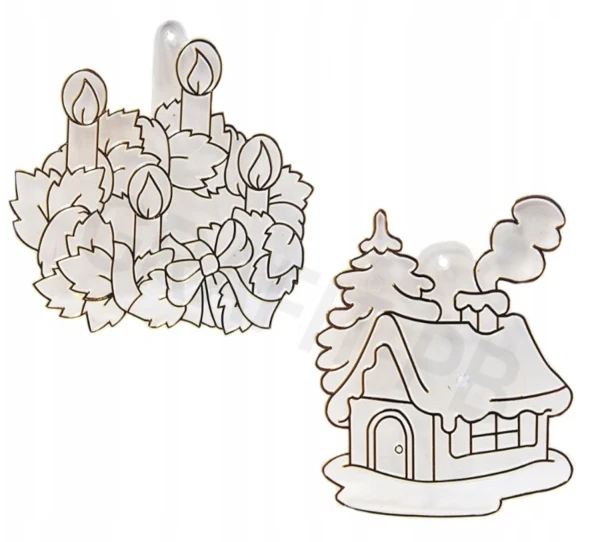 Glass Deco Dažai vitražiniai Amos Sun Deco "Christmas" 6x10.5 ml su 6 pakabukais