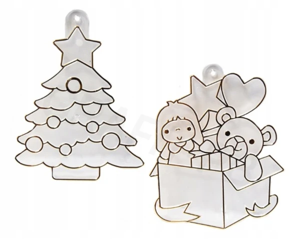 Glass Deco Dažai vitražiniai Amos Sun Deco "Christmas" 6x10.5 ml su 6 pakabukais