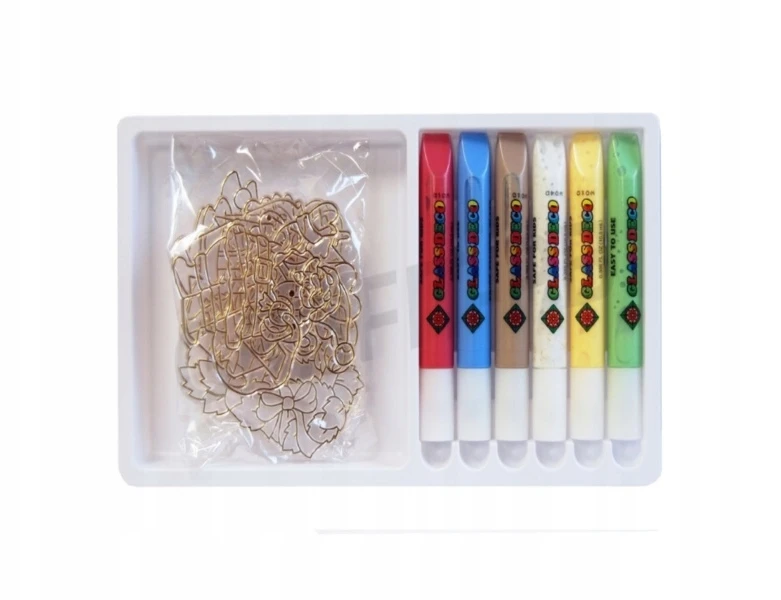 Glass Deco Dažai vitražiniai Amos Sun Deco "Christmas" 6x10.5 ml su 6 pakabukais