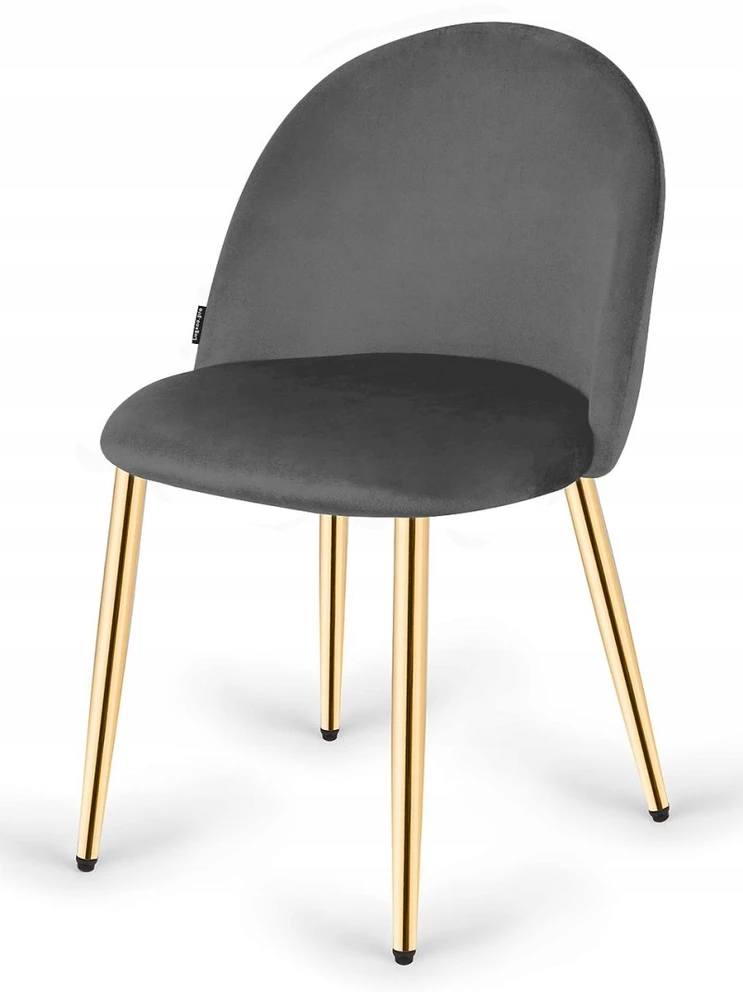 GLORIA DARK Pilkas VELVET GOLD Lugano minkšta kėdė