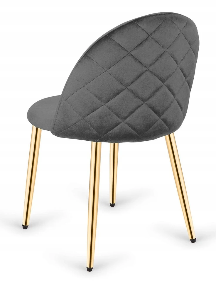 GLORIA DARK Pilkas VELVET GOLD Lugano minkšta kėdė