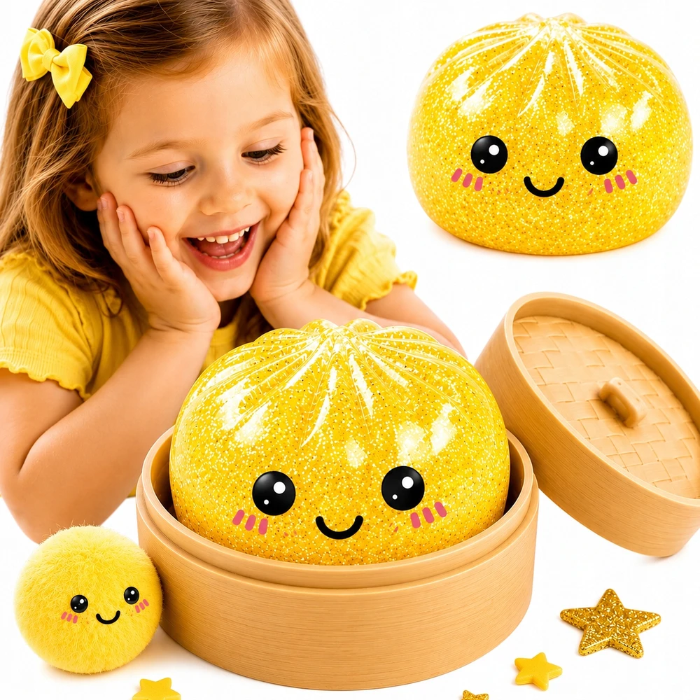 Gniotek Dumpling kukuliai tiktok GLITTER MYSTERY kamuoliukai LARGE
