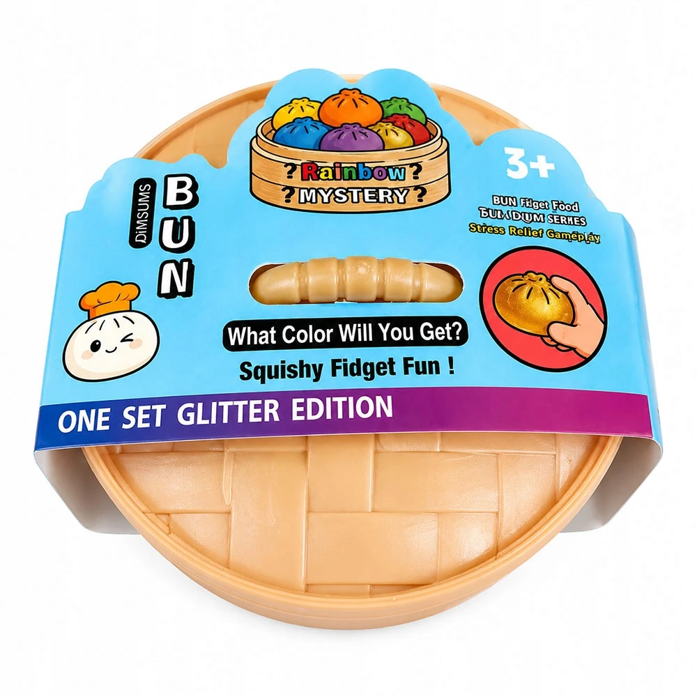 Gniotek Dumpling Unicorn Vaivorykštė Vienaragis 10cm Vaivorykštė dim sum bandelė
