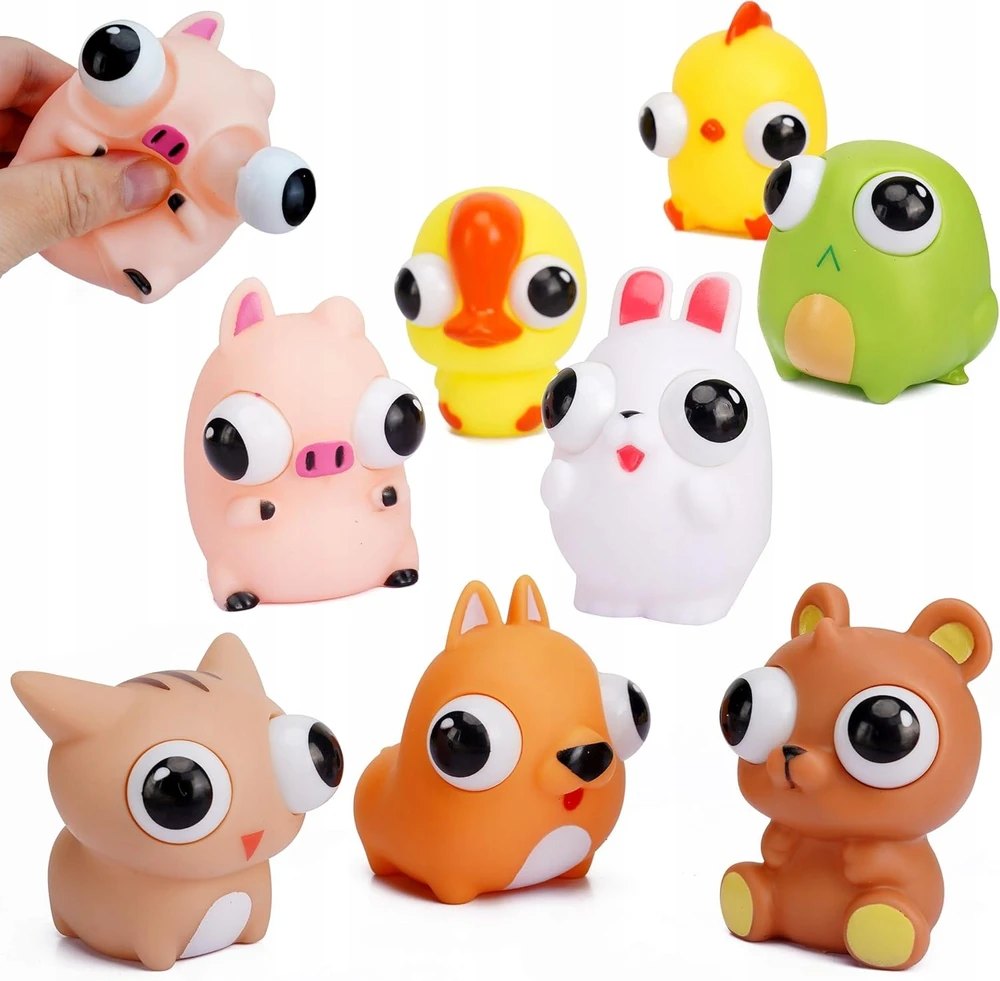 GNIOTEK GYVŪNAS 9cm SU AKIS ANTISTRESAS SQUISHY FIDGET MOCHI