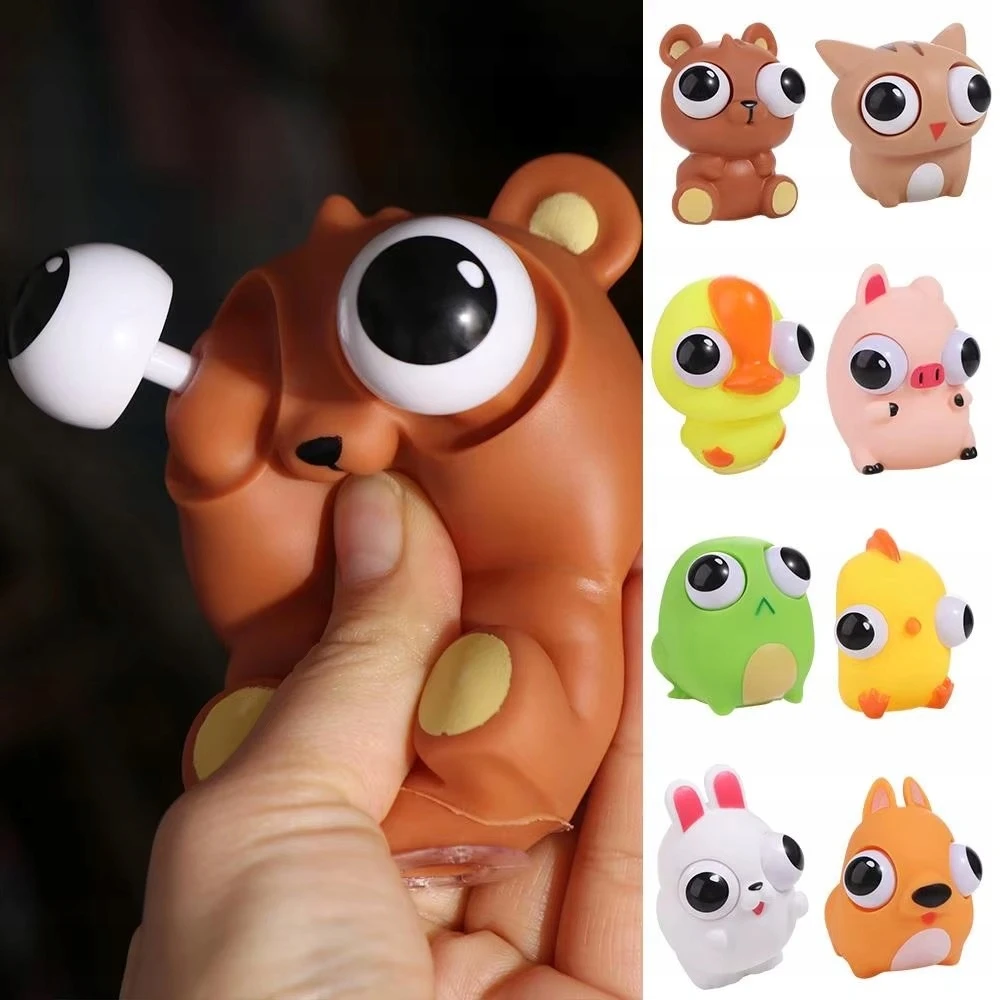 GNIOTEK GYVŪNAS 9cm SU AKIS ANTISTRESAS SQUISHY FIDGET MOCHI