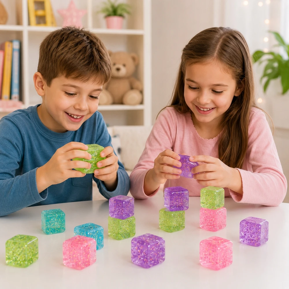 GNIOTEK ledo kubeliai Nice Cube NEE DOH VAIKAMS ANTISTRESINIAI Blizgučiai