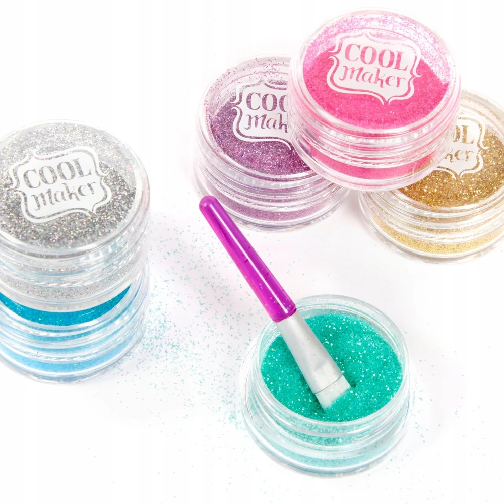 GO GLAM NAGŲ RINKINYS SU GLITTER IR lipdukais COOL MAKER SPIN MASTER