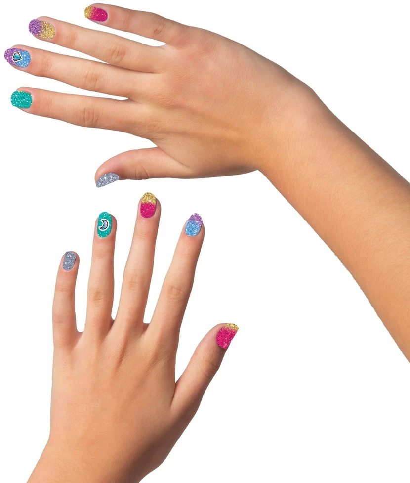 GO GLAM NAGŲ RINKINYS SU GLITTER IR lipdukais COOL MAKER SPIN MASTER