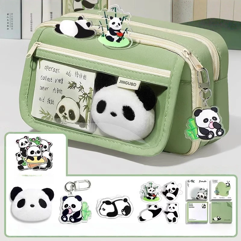 Goaduoynt „Panda“ pieštukų dėklas mokyklai, kelių skyrių