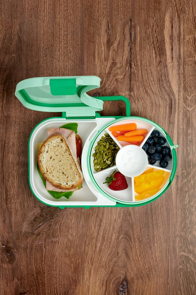 GoBe LUNCHBOX&SNACK SPINNER POJEMNIK NA ŚNIADANIE PRZEKĄSKI Z PRZEGRÓDKAMI
