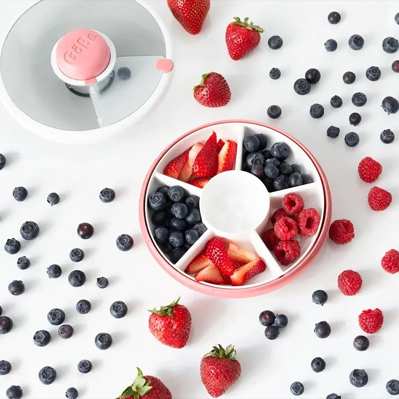GOBE SNACK SPINNER užkandžių konteineris, priešpiečių dėžutė Coral Rožinė