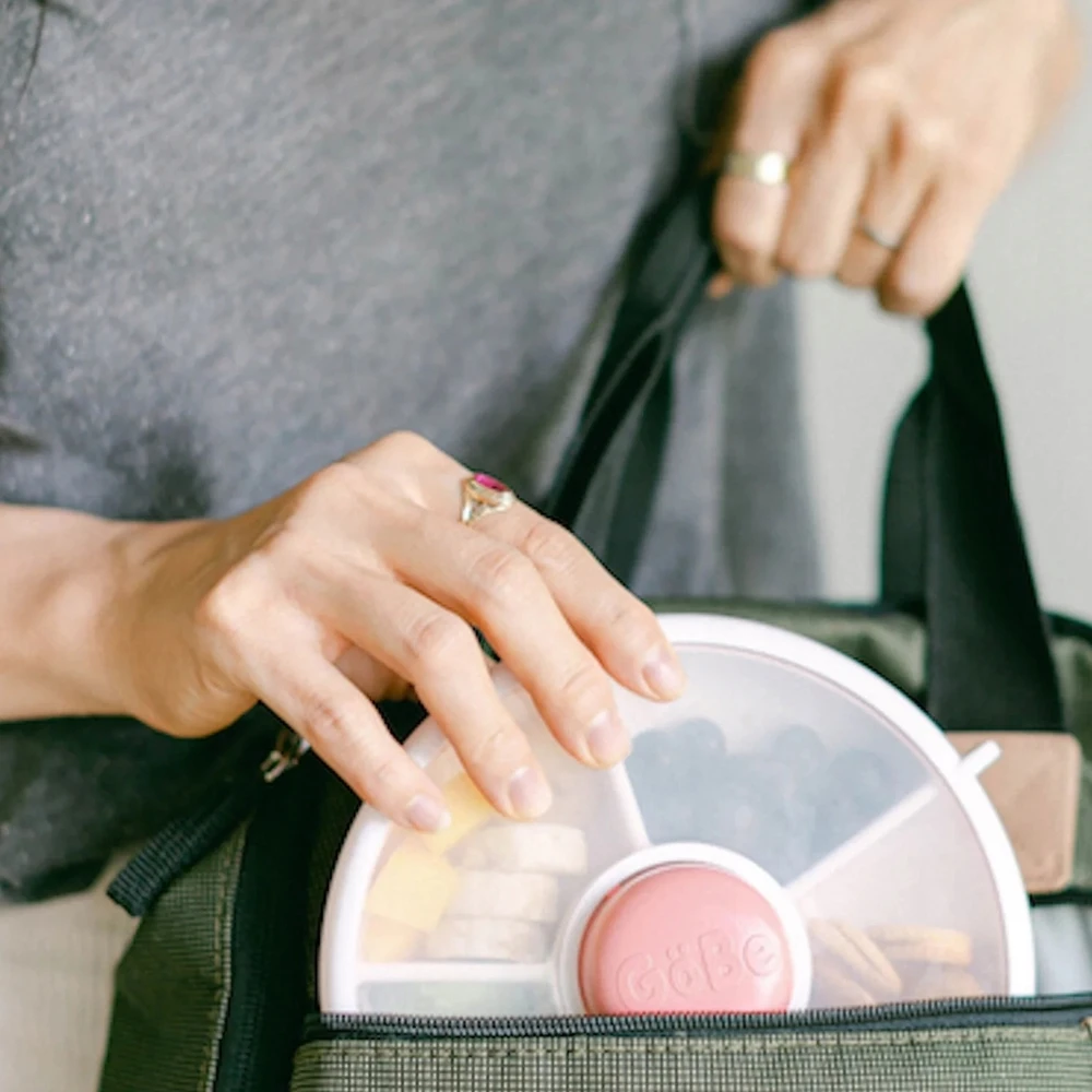 GOBE SNACK SPINNER užkandžių konteineris, priešpiečių dėžutė Coral Rožinė